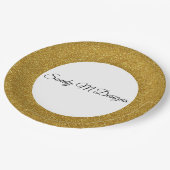 Personalisieren Sie das Gold Glitzer Frame Image f Pappteller (Schrägansicht)