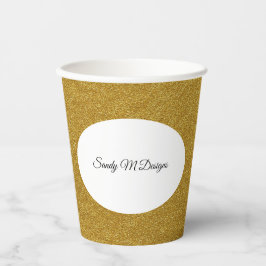 Personalisieren Sie das Gold Glitzer Frame Image I Pappbecher