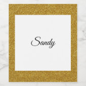 Personalisieren Sie das Gold Glitzer Frame Image I Weinetikett (Einzelnes Label)