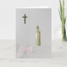 Personalisieren Sie das Gold Heilige Kreuz, die Ke Karte