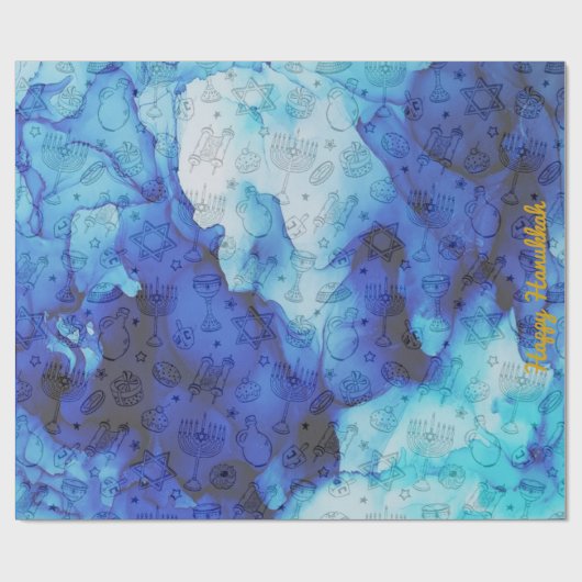 Personalisieren Sie das HAPPY HANUKKAH Wrapping Pa Geschenkpapier (Flach)