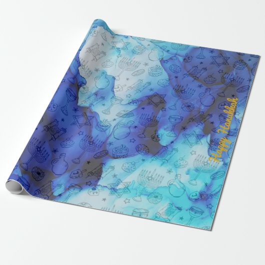 Personalisieren Sie das HAPPY HANUKKAH Wrapping Pa Geschenkpapier (Ungerollt)