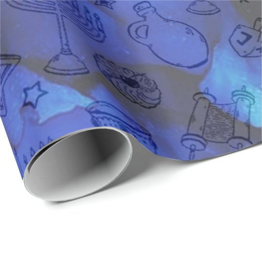 Personalisieren Sie das HAPPY HANUKKAH Wrapping Pa Geschenkpapier (Rolleneckpunkt)