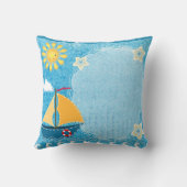 Personalisieren Sie das hellgelbe Sun Blue Segelbo Kissen (Rückseite)