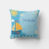 Personalisieren Sie das hellgelbe Sun Blue Segelbo Kissen (Vorderseite)