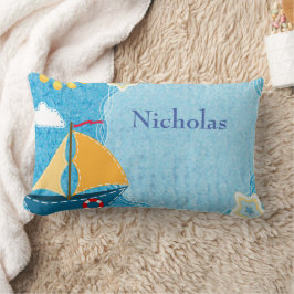 Personalisieren Sie das hellgelbe Sun Blue Segelbo Lendenkissen