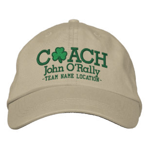 Personalisieren Sie das Irish Coach Hat Name Team Bestickte Kappe