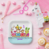 Personalisieren Sie das junge Kind in der Tierschu Pappteller (Party)