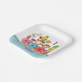 Personalisieren Sie das junge Kind in der Tierschu Pappteller (Gewinkelt)