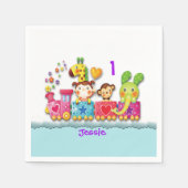 Personalisieren Sie das junge Kind in der Tierschu Serviette (Vorderseite)