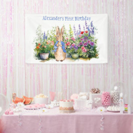 Personalisieren Sie das Kaninchen im Garten Banner