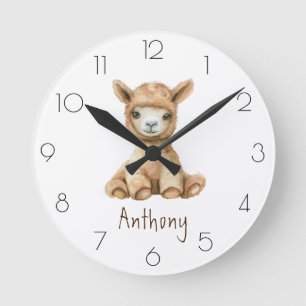 Personalisieren Sie das Kinderzimmer des Watercolo Runde Wanduhr