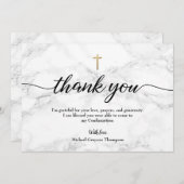 Personalisieren Sie das Marble Gold-Kreuz der Jung Dankeskarte (Vorne/Hinten)