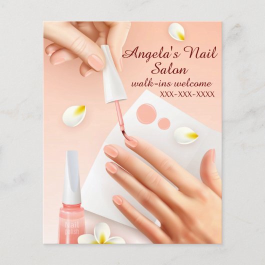 Personalisieren Sie das Nail Salon Shop Hand Nails Flyer (Vorne)