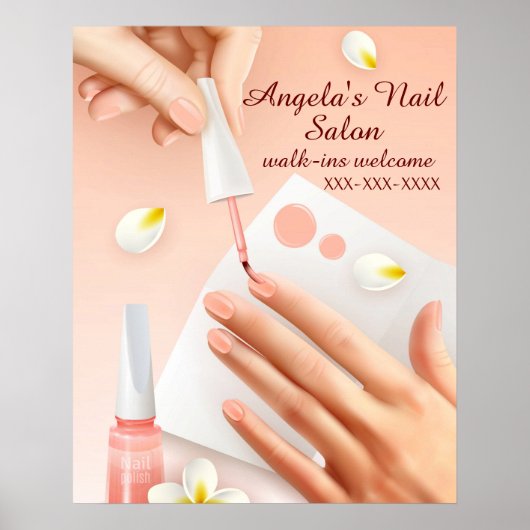 Personalisieren Sie das Nail Salon Shop Hand Nails Poster (Vorne)