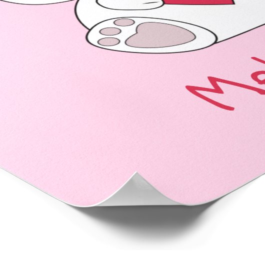 Personalisieren Sie das Niedliche White Bunny Hear Poster (Ecke)