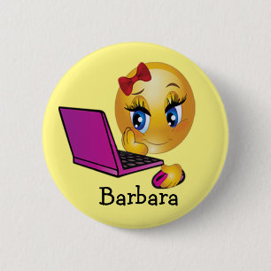 Personalisieren Sie das Notebook Emoji Girl Button