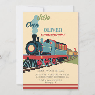 Personalisieren Sie das Party Boy Train Ticket Geb Einladung