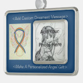 Personalisieren Sie das Rainbow Awareness Angel Or Rahmen-Ornament Silber (Links)