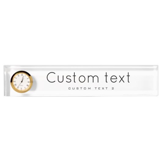 Personalisieren Sie das Schreibtischschild mit Uhr (Vorderseite)