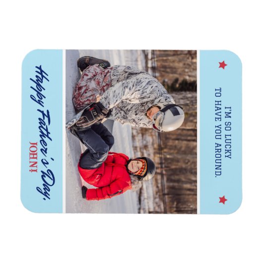 Personalisieren Sie das Script-Foto des Vaters Magnet (Horizontal)