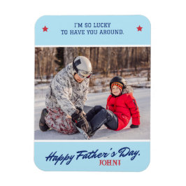 Personalisieren Sie das Script-Foto des Vaters Magnet