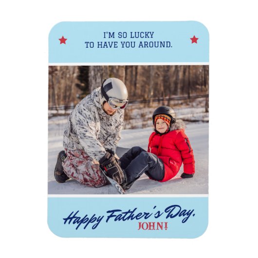 Personalisieren Sie das Script-Foto des Vaters Magnet (Vertikal)