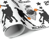 Personalisieren Sie das Spiel auf dem Basketball-S Geschenkpapier (Rolleneckpunkt)