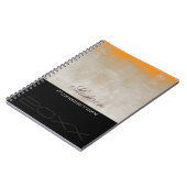 Personalisieren Sie das stilvolle Orange Gray Blac Notizblock (Linke Seite)