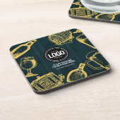 Personalisieren Sie das Thema "Business Dark Green Getränkeuntersetzer (Linke Seite)