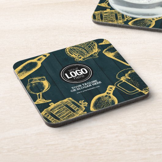 Personalisieren Sie das Thema "Business Dark Green Getränkeuntersetzer (Linke Seite)