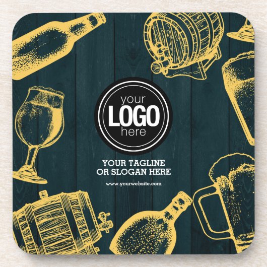 Personalisieren Sie das Thema "Business Dark Green Getränkeuntersetzer (Vorderseite)