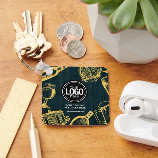 Personalisieren Sie das Thema "Business Dark Green Schlüsselanhänger (Schreibtisch)