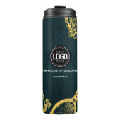 Personalisieren Sie das Thema "Business Dark Green Thermosbecher (Vorderseite)