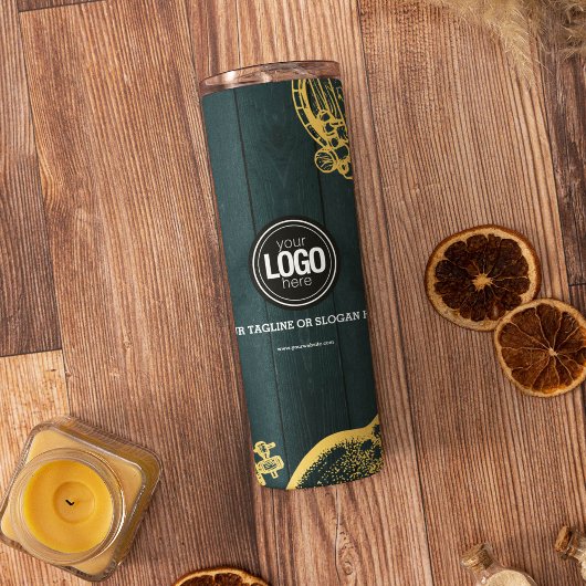 Personalisieren Sie das Thema "Business Dark Green Thermosbecher