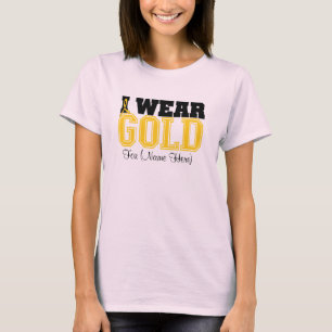 Personalisieren Sie das Tragen von goldenem Ribbon T-Shirt
