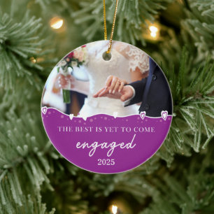 Personalisieren Sie das Verlobte Jahr 2025 - das B Keramik Ornament