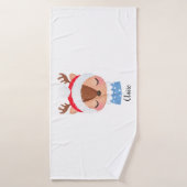 Personalisieren Sie das Weihnachtsschlaf-Rentier-G Badehandtuch (Badehandtuch)
