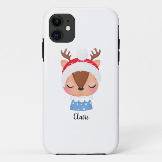 Personalisieren Sie das Weihnachtsschlaf-Rentier-G Case-Mate iPhone Hülle (Rückseite)