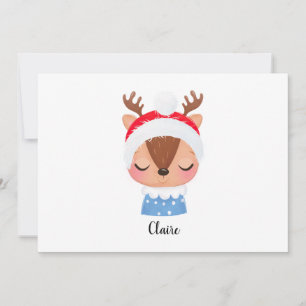 Personalisieren Sie das Weihnachtsschlaf-Rentier-G Feiertagskarte