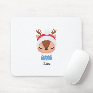 Personalisieren Sie das Weihnachtsschlaf-Rentier-G Mousepad
