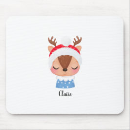 Personalisieren Sie das Weihnachtsschlaf-Rentier-G Mousepad