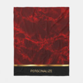 Personalisieren Sie Deep Red Marble und Gold Fleecedecke (Vorderseite)