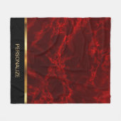 Personalisieren Sie Deep Red Marble und Gold Fleecedecke (Vorderseite (Horizontal))