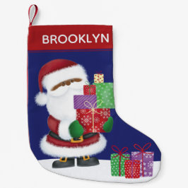 Personalisieren Sie den afrikanischen Santa Americ Kleiner Weihnachtsstrumpf