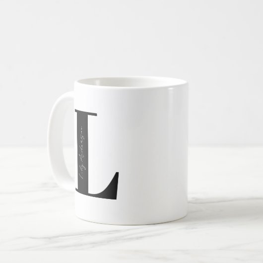 Personalisieren Sie den Anfang mit Buchstabe L Kaffeetasse (Vorderseite Links)
