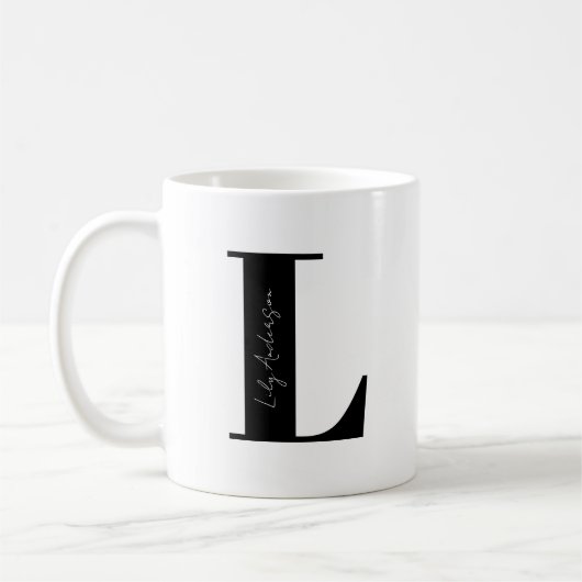 Personalisieren Sie den Anfang mit Buchstabe L Kaffeetasse (Links)