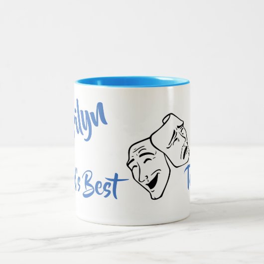 Personalisieren Sie den besten Theaterlehrer der W Zweifarbige Tasse (Mittel)