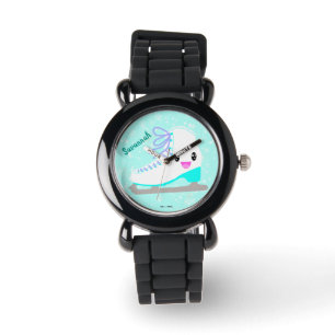Personalisieren Sie den Blauen Skaten Kawaii des M Armbanduhr