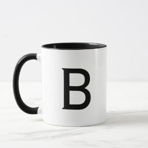 PERSONALISIEREN SIE DEN BRIEF SCHWARZ UND WEISS TASSE